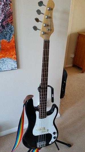 Black bass guitar