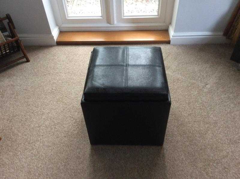 Black box, foot rest, seat, table