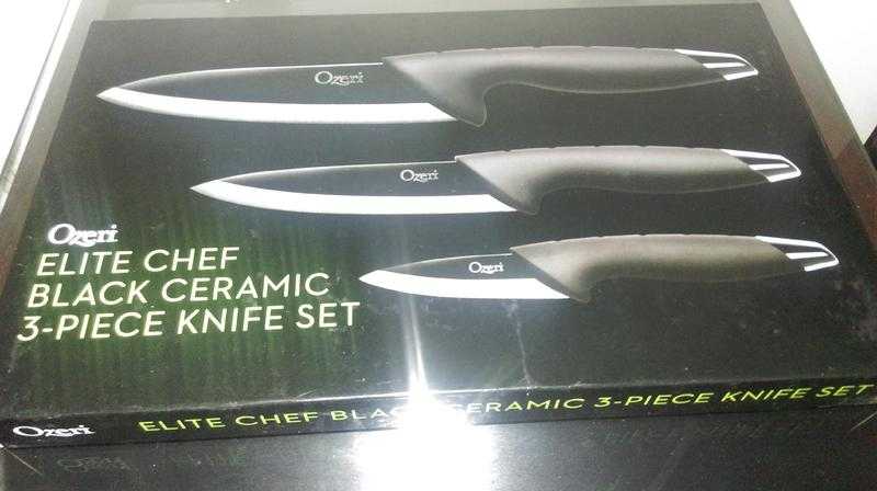 Black Ceramic ChefKitchen Knife Set,Brand New amp Boxed,Top Quality.