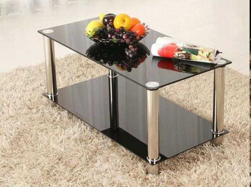 Black Coffee Table - Glass