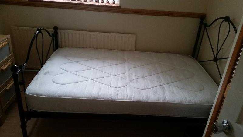 Black double bed frame amp matress