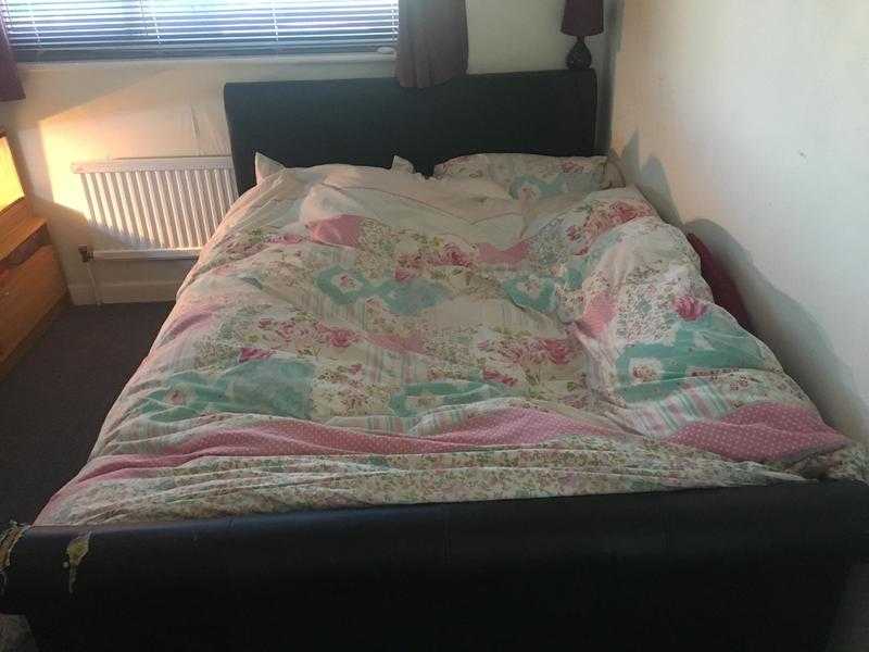 Black double bed frame FREE TO COLLECTOR