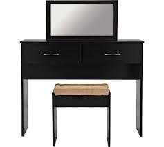 Black dressing table with stool and mirror for sale