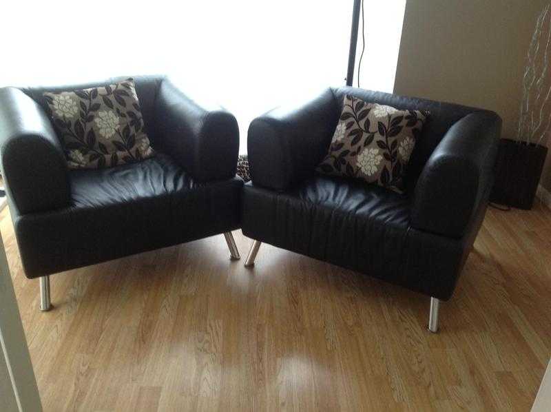 Black Faux Leather Chairs