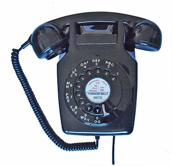 Black Genuine GPO wall telephone