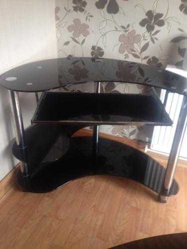 Black glass desk