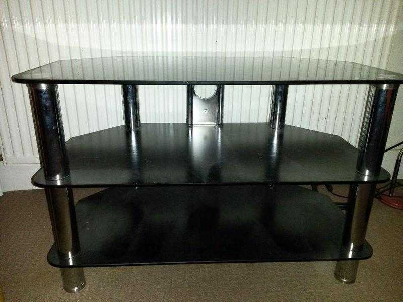 black glass table