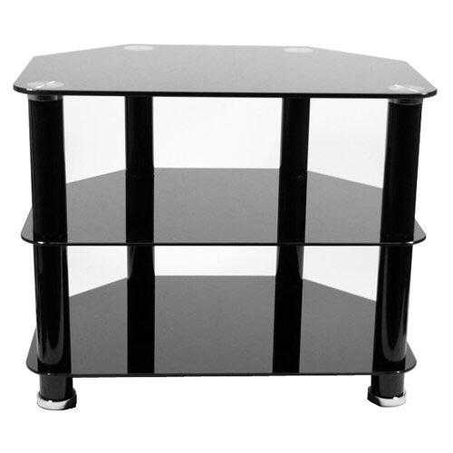 Black glass TV stand