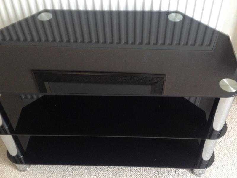 Black glass. TV stand