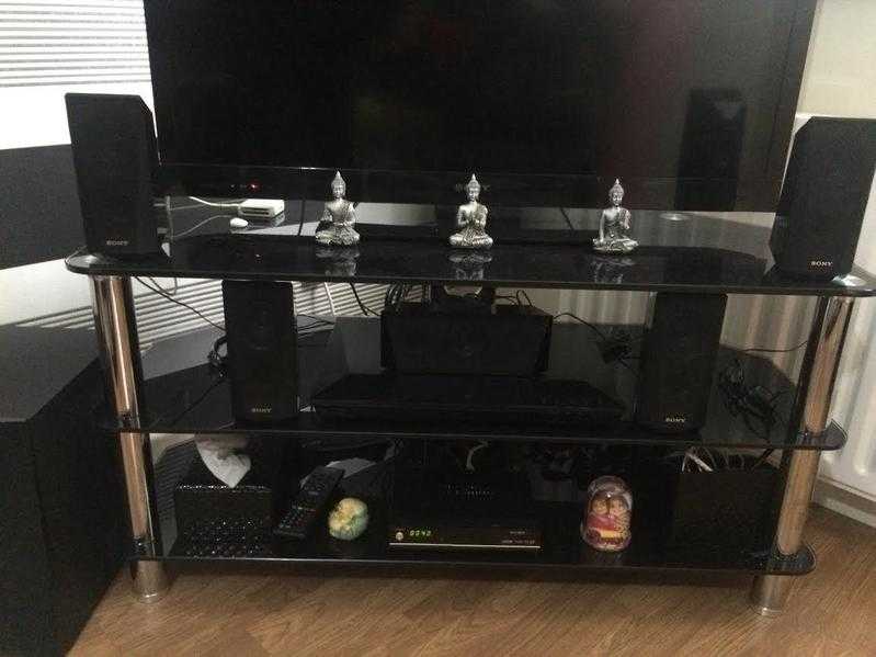 Black Glass TV Stand