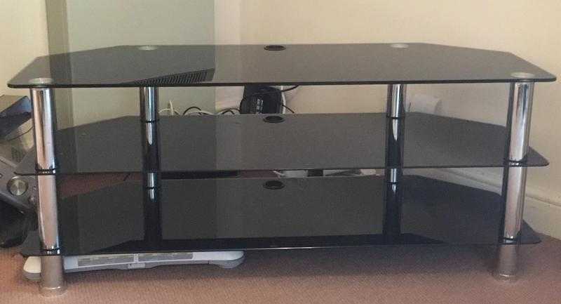 Black Glass TV Stand