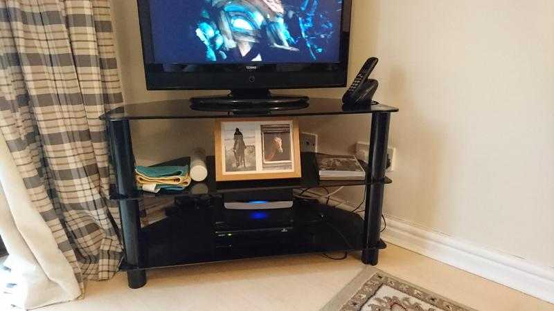 Black Glass TV stand