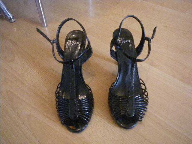 Black high heels, open, size 5.