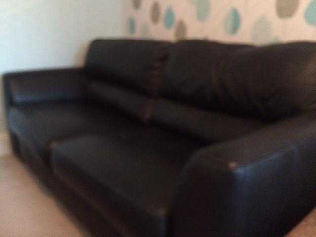 Black Leather 3 Seat Sofas