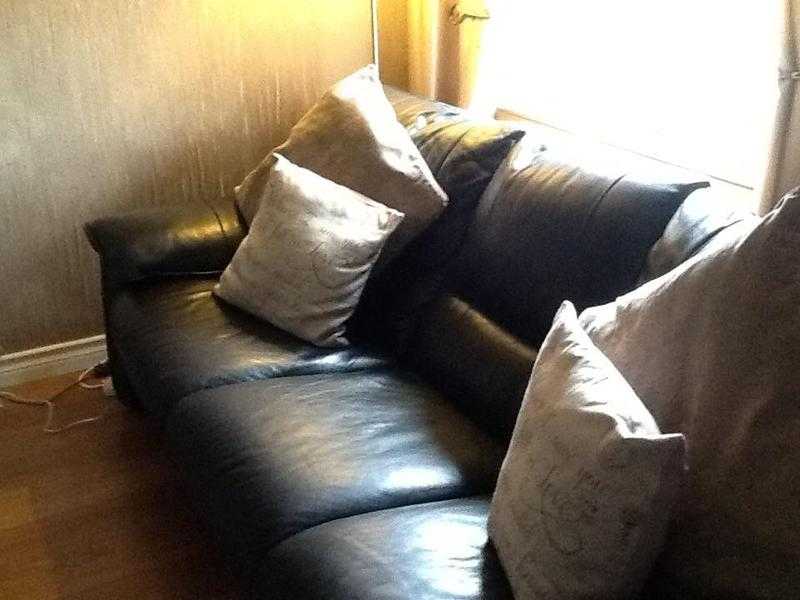 Black leather couches