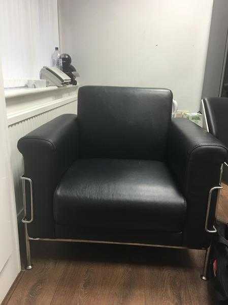 Black leather designer chairs