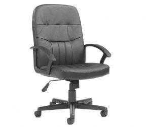 Black Leather Office Chair with wheels