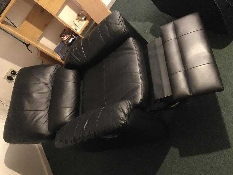 Black Leather recliner chair