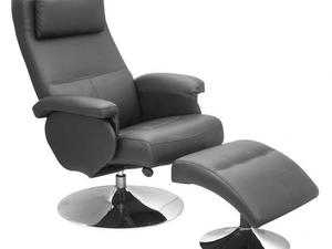 Black leather recliner chair