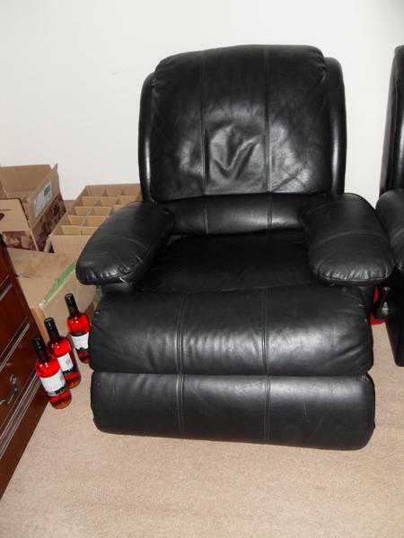 Black Leather Rocking Reclining Armchair