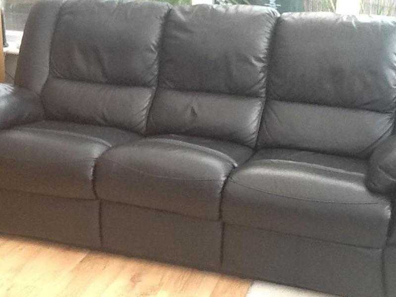 Black leather sofa