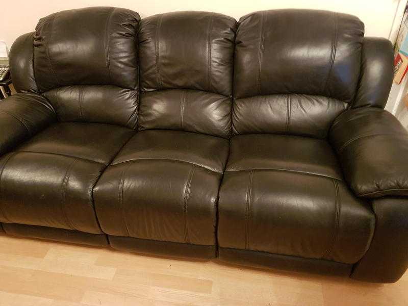 black leather sofas