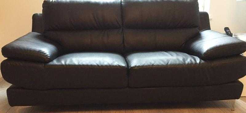 Black Leather two seater sofa