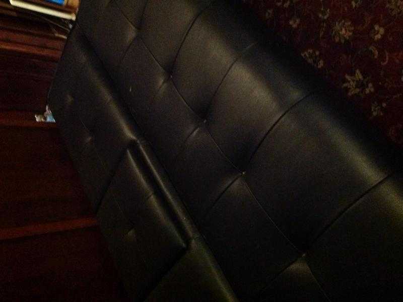 Black leatherette bed settee