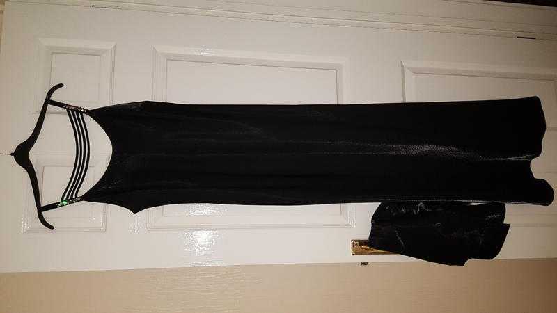 Black long silk dress with separate sach