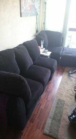 Black material sofa