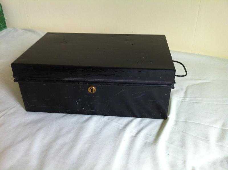 Black Metal Deed  Document Storage box