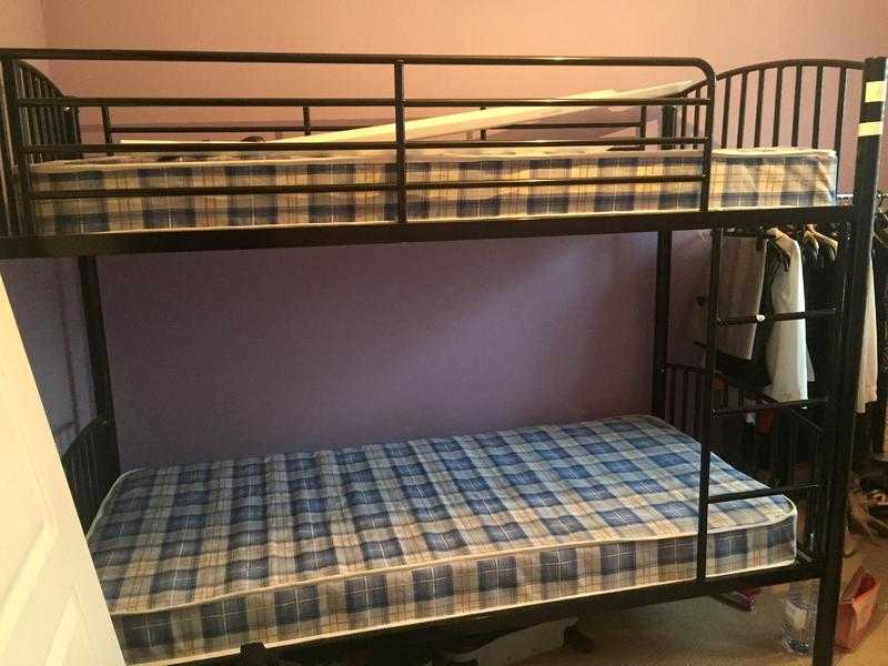 Black metal frame Bunk Beds