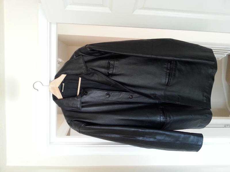 Black Premier Man Leather Jacket, size L, excellent condition, barely worn