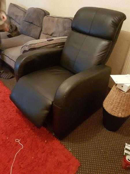 Black reclining massage chair
