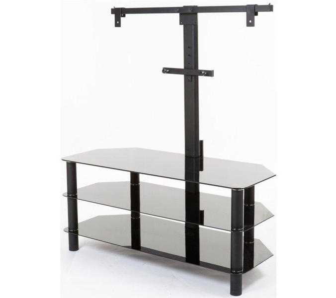 Black TV Stand with 3 Toughened Glass Shelves by Logic - Absolutely Mint Condition