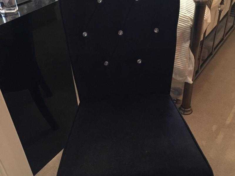 Black Velvet Dressing Table Chair