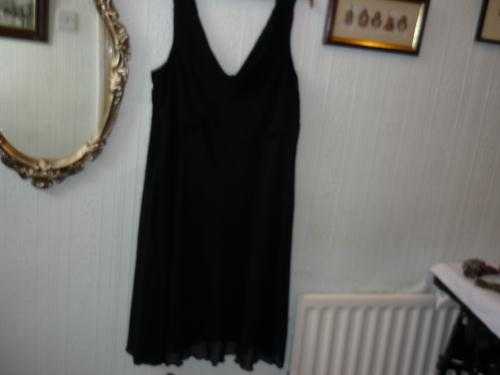 BLACK WATERFALL  FLOATY DRESS BY DEBENHAMS COLLECTION SIZE 20 USED TWICE