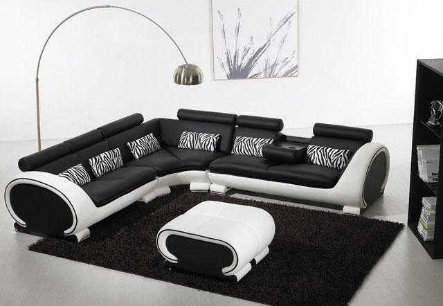 Blossom Black and White Corner Sofa Suite