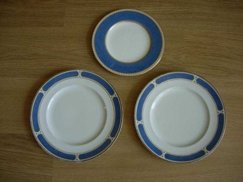 Blue and white china plates