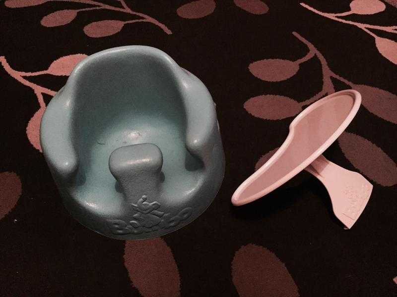 Blue Bumbo seat and tray