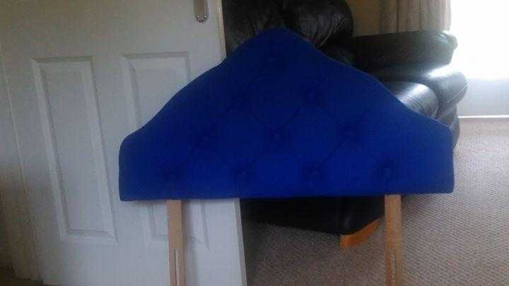 Blue HEADBOARD only a single bed - good used condition from non smoking home STANWICK Northants