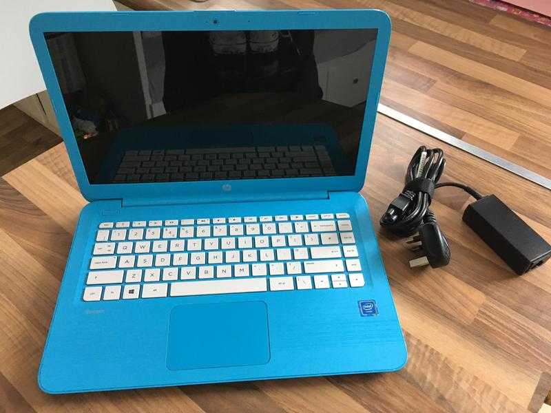 Blue HP Stream Laptop plus external DVD writer