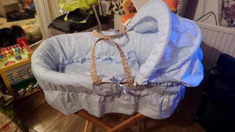 blue moses basket