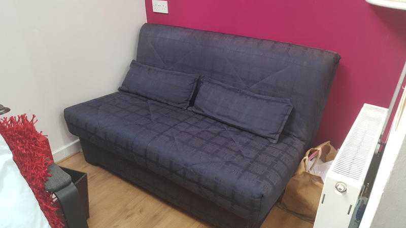 Blue pull out sofa bed