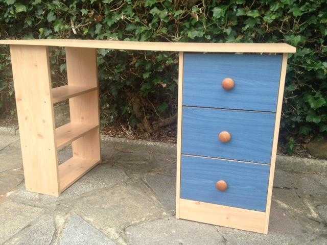 Bluepine desk, drawers, shelves - ideal for child bedroom.  15 FOR QUICK SALE