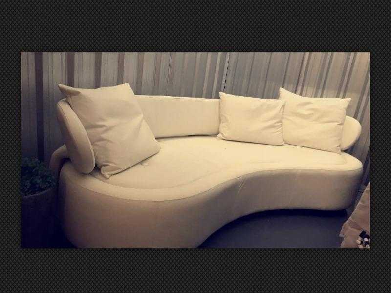 Bo Concept Cream Leather Sofa - Alpha Range