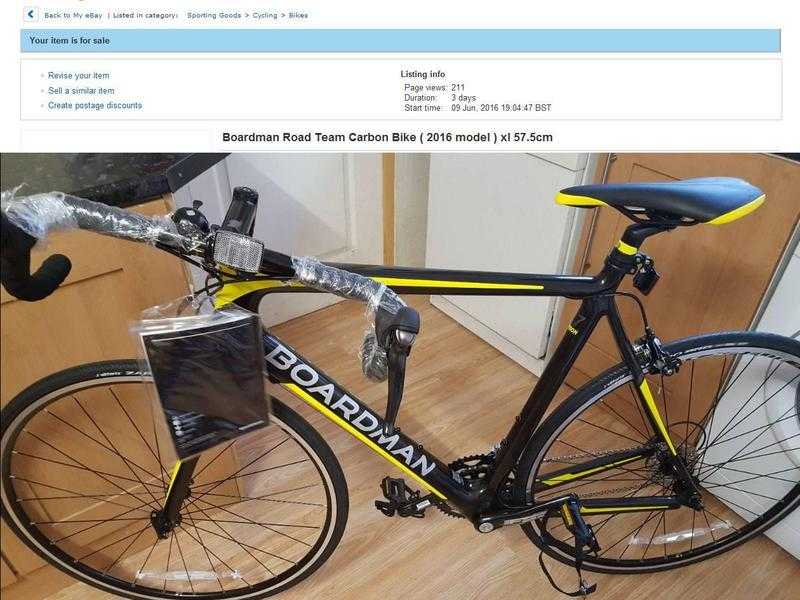 Boardman Road Team Carbon Bike 2016 xl 57.5 never used new