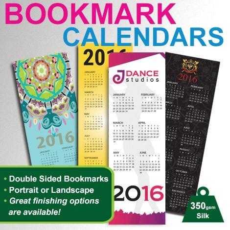 Bookmark Calendars Printing