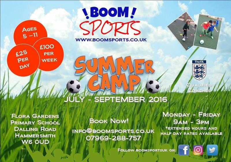 BOOM SPORTS FOOTBALL SUMMER HOLIDAY CAMP - WEST LONDON - HAMMERSMITH - SHEPHERDS BUSH - CHISWICK