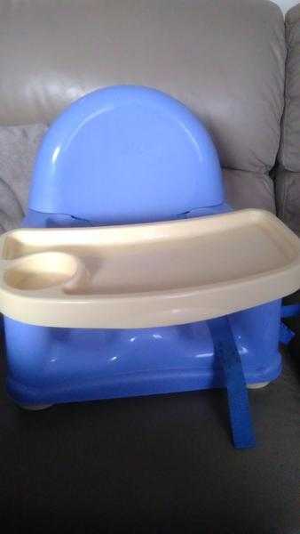 Booster seat with swing tray